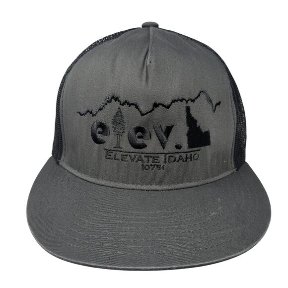 Elevate Idaho Snapback Mesh Back Trucker Hat Gray One Size Yupoong - Picture 1 of 8